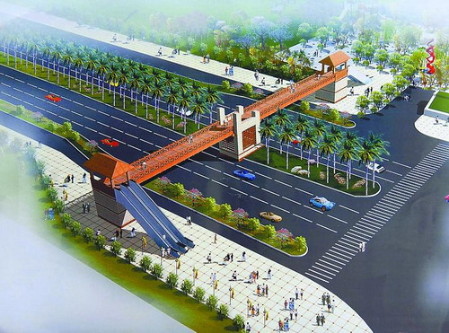 海口市万绿园将建电动扶梯天桥 -- 海南省人民