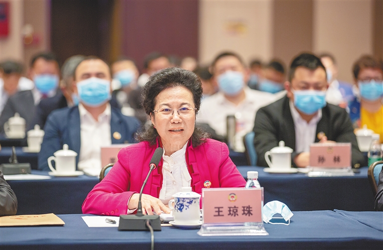 省政协委员王琼珠在发言