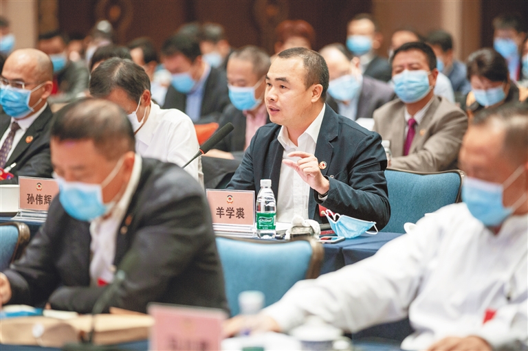 省政协委员羊学裘在发言