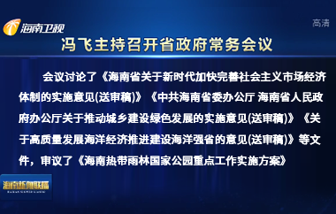 冯飞主持召开七届省政府第96次常务会议