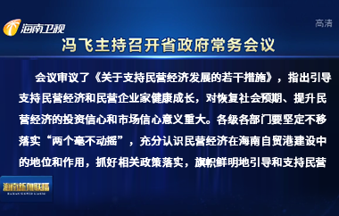 冯飞主持召开八届省政府第2次常务会议