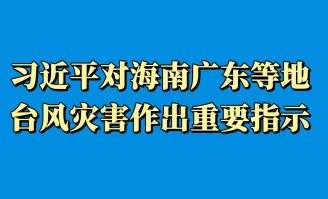 习近平对海南广东等地台风灾害作出重要指示