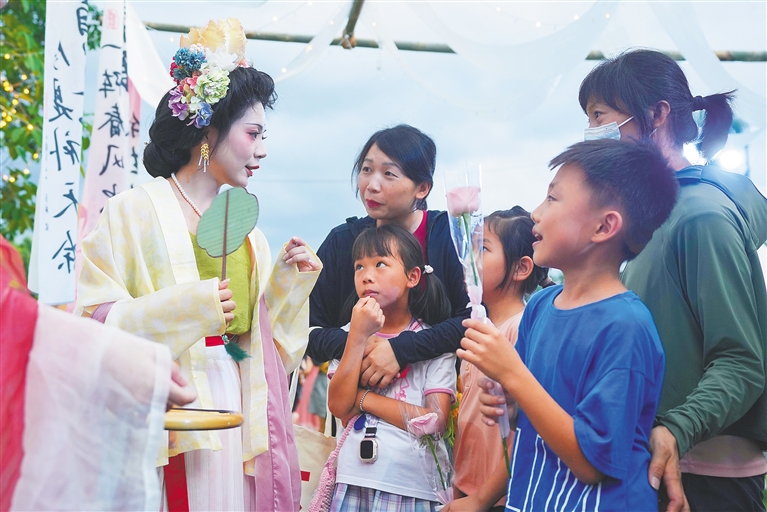 对诗换花传递快乐
