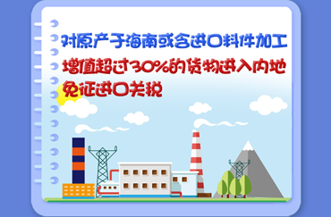 图解 | 对原产于海南或含进口料件加工增值超过30%的货物进入内地免征进口关税